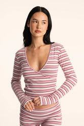 stripe parke wrap long sleeve