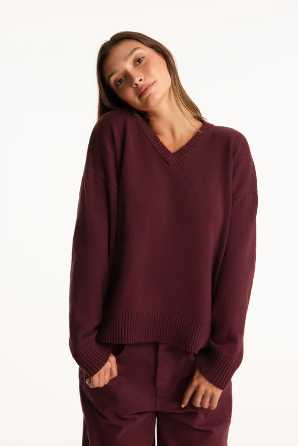 SET x parke cotton v-neck sweater