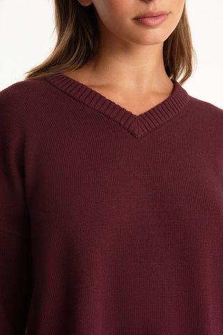 SET x parke cotton v-neck sweater