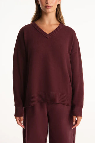 SET x parke cotton v-neck sweater