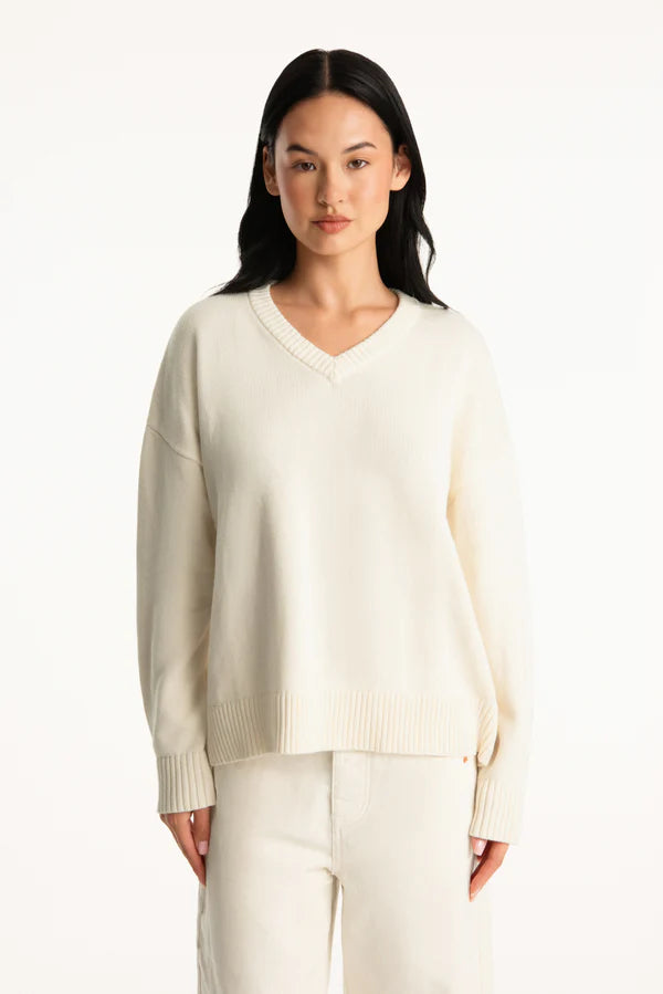 SET x parke cotton v-neck sweater