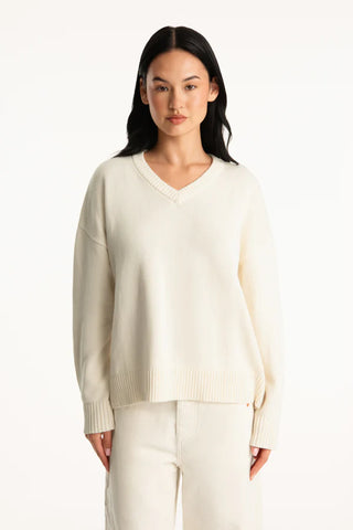 SET x parke cotton v-neck sweater